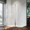 ELEGANT 800mm Walk In Shower Door With 300mm Flipper Panel Screen Shower Enclosure + Bathroom Base Tray 1200x700mm And Waste Trap -Comfort Bathroom Store 50317521 1