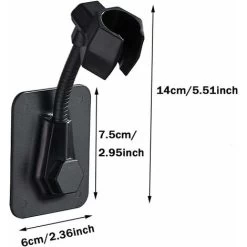 Wall Mounted Rotating Shower Head Holder Adjustable Shower Head Without Drilling Self Adhesive Shower Head Holder Without Wall Drilling Hand Shower Accessory And Wall Suction Cup, For Bathroom -Comfort Bathroom Store 50877298 3