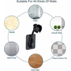 Wall Mounted Rotating Shower Head Holder Adjustable Shower Head Without Drilling Self Adhesive Shower Head Holder Without Wall Drilling Hand Shower Accessory And Wall Suction Cup, For Bathroom -Comfort Bathroom Store 50877298 5