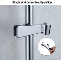 Hand Shower Holder, 18-25MM Shower Head Holder, Replaceable Wall Mounted Shower Head Attachment, Universal Hand Shower Holder, Height Adjustable Shower Slider Without Drilling -Comfort Bathroom Store 50877319 3