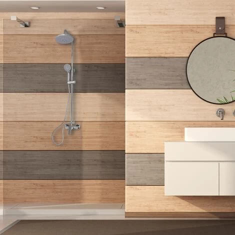 PrimeMatik - Chrome Telescopic Shower Column With Single-lever Mixer Tap, Overhead Shower Head, Hand Shower Head And Flexible Hose 4 PrimeMatik - Chrome Telescopic Shower Column With Single-lever Mixer Tap, Overhead Shower Head, Hand Shower Head And Flexible Hose - Image 2