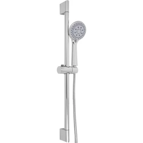 PrimeMatik - Chrome Bathroom Shower Bar With Shower Head And Adjustable Height Hose 3 PrimeMatik - Chrome Bathroom Shower Bar With Shower Head And Adjustable Height Hose