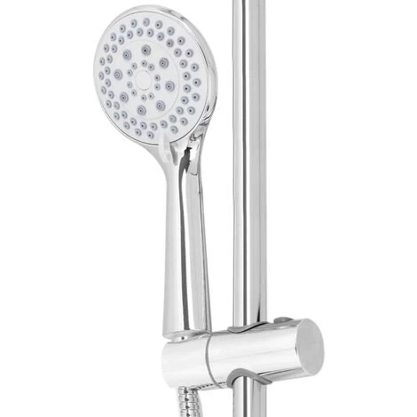 PrimeMatik - Chrome Bathroom Shower Bar With Shower Head And Adjustable Height Hose 6 PrimeMatik - Chrome Bathroom Shower Bar With Shower Head And Adjustable Height Hose - Image 4