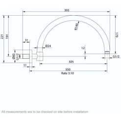 The Bath Co. Traditional Wall Shower Arm -Comfort Bathroom Store 51331168 3