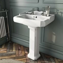 Orchard Winchester 2 Tap Hole Full Pedestal Basin 600mm -Comfort Bathroom Store 51331192 4