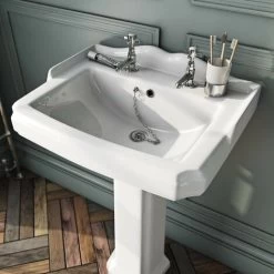 Orchard Winchester 2 Tap Hole Full Pedestal Basin 600mm -Comfort Bathroom Store 51331192 5