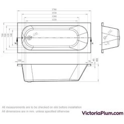 Clarity Single Ended Bath 1700 X 700 -Comfort Bathroom Store 51331661 3