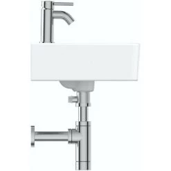 Ideal Standard Concept Cube 1 Tap Hole Wall Hung Bathroom Basin 400mm -Comfort Bathroom Store 51332322 4