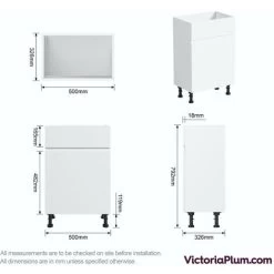 Reeves Wharfe White Back To Wall Unit 500mm -Comfort Bathroom Store 51334489 3