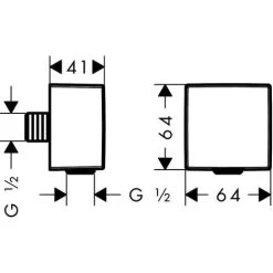 Hansgrohe Fixfit Square Wall Outlet Square With Non-return Valve (26455000) -Comfort Bathroom Store 51376995 2