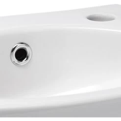 Siko Cloakroom Basin With Tap Hole On The Right, Overflow, 35x28 Cm, White (EUR913) -Comfort Bathroom Store 51377004 4