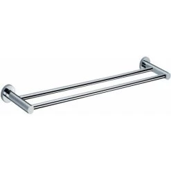 Wall Mounted Round Double Towel Bar Chrome