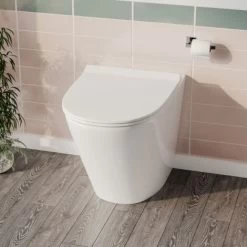 Eddy Modern Cloakroom BTW WC Curved Rimless Toilet And Soft Close Seat -Comfort Bathroom Store 51419712 3