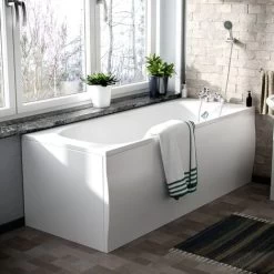 Harris 1700mm Standard Round Single Ended Bath & Legs White