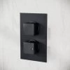 2 Dial 1 Outlet Concealed Thermostatic Shower Square Refined Valve - Matte Black 2 2 Dial 1 Outlet Concealed Thermostatic Shower Square Refined Valve - Matte Black -Comfort Bathroom Store 51419986 1