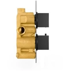 2 Dial 1 Outlet Concealed Thermostatic Shower Square Refined Valve - Matte Black -Comfort Bathroom Store 51419986 4