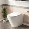 Modern Rimless Back To Wall Toilet Pan WC And Soft Close Seat White 1 Modern Rimless Back To Wall Toilet Pan WC And Soft Close Seat White -Comfort Bathroom Store 51420351 1