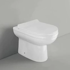 Debra Back To Wall Ceramic WC Toilet Pan With Soft Close Seat -Comfort Bathroom Store 51420512 3