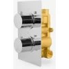 Lily 2 Dial 1 Outlet Round Concealed Thermostatic Shower Chrome -Comfort Bathroom Store 51420541 1