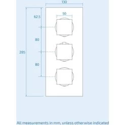 Cameo Modern Square 3 Dial 2 Outlet Concealed Shower Valve - Chrome 10 Cameo Modern Square 3 Dial 2 Outlet Concealed Shower Valve - Chrome -Comfort Bathroom Store 51420668 4