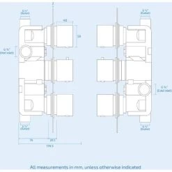 Cameo Modern Square 3 Dial 2 Outlet Concealed Shower Valve - Chrome 11 Cameo Modern Square 3 Dial 2 Outlet Concealed Shower Valve - Chrome -Comfort Bathroom Store 51420668 5