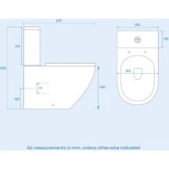 Modern Close Coupled Rimless Round Toilet Ceramic Soft Closing Seat White Okham -Comfort Bathroom Store 51428619 5