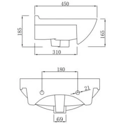 Alpine Bathroom Basin Sink Vanity Unit 450mm Floor Standing 1TH Furniture Matte White -Comfort Bathroom Store 51585160 5