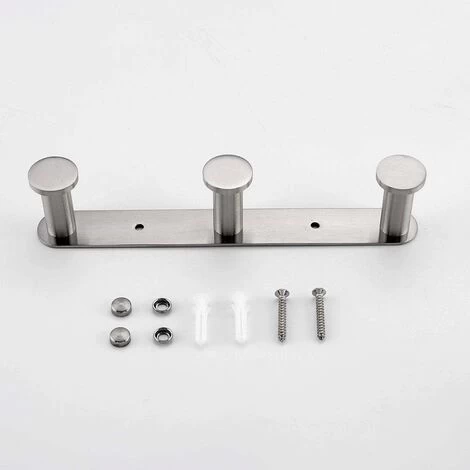 Wall Towel Hook Coat Hooks With Hooks 304 Stainless Steel Wall Mount Towel Rack Hooks For Bathroom And Kitchen Doors (3 Hooks, Brushed) 6 Wall Towel Hook Coat Hooks With Hooks 304 Stainless Steel Wall Mount Towel Rack Hooks For Bathroom And Kitchen Doors (3 Hooks, Brushed) - Image 4