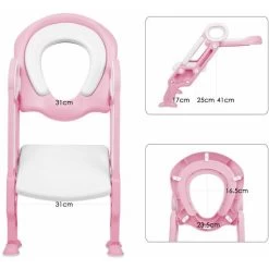 Toilet Support With Stairs, Child Toilet Seat Toilet Accessory For Toilet 38-42cm, Pink -Comfort Bathroom Store 51794004 5