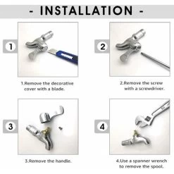 LangRay 2 Pcs Brass Faucet Head Ceramic Cartridge Mixer Tap With Screw Red And Blue Ceramic Cartridge Explosion Proof Anti-corrosion For Kitchen Faucet Home Bathroom -Comfort Bathroom Store 51796160 5