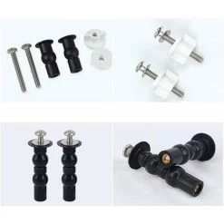 LangRay 3 Pairs Toilet Seat Hinge Fixings, Screws For Toilet Fixing Set Hinge Screw Fixings Extendable Rubber Screw Fits All Toilets -Comfort Bathroom Store 51796825 5