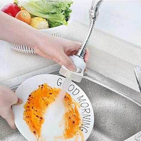 LangRay Water Saving Filter Tip, 360 Degree Movable Kitchen Faucet Head, 3 Modes Adjustable Shower Head Filter Sprayer For Kitchen Bathroom (Lengthen) 6 LangRay Water Saving Filter Tip, 360 Degree Movable Kitchen Faucet Head, 3 Modes Adjustable Shower Head Filter Sprayer For Kitchen Bathroom (Lengthen) - Image 4