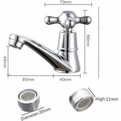 LangRay Single Cold Water Faucet Water Faucet, Single Chrome Cold Faucet Basin Water Faucet, For Home Bathroom Toilet Sink Kitchen Basin, With Filter -Comfort Bathroom Store 51797097 3