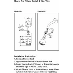 LangRay Copper Shut-Off Valve - For Shower Heads, To Adjust Water Temperature Easily And Not Frequently -Comfort Bathroom Store 51798759 5