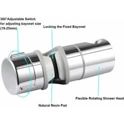 LangRay Replaceable Hand Shower Bracket 19-25MM Adjustable Diameter Chrome ABS Shower Head Holder 【2019 New Design Upgrade】 8 LangRay Replaceable Hand Shower Bracket 19-25MM Adjustable Diameter Chrome ABS Shower Head Holder 【2019 New Design Upgrade】 -Comfort Bathroom Store 51799908 2