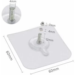 LangRay 8 Piece Self Adhesive Nail In Hooks, Sticky Hanging Nails, Wall Mount Screw Hook Without Punch, For Bathroom, Kitchen -Comfort Bathroom Store 51800880 3