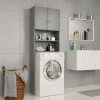 Topdeal Washing Machine Cabinet Grey 64x25.5x190 Cm Chipboard VDTD31058