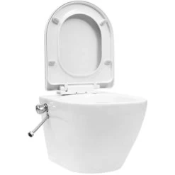 Topdeal Wall Hung Rimless Toilet With Bidet Function Ceramic White FF145781UK -Comfort Bathroom Store 51878420 2
