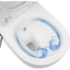 Topdeal Wall Hung Rimless Toilet With Bidet Function Ceramic White FF145781UK -Comfort Bathroom Store 51878420 5