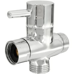 Chrome 3 Way Shower Head Forshower Bypass Valve Tee Adapter Tap Hasaki 9 Chrome 3 Way Shower Head Forshower Bypass Valve Tee Adapter Tap Hasaki -Comfort Bathroom Store 51940632 3