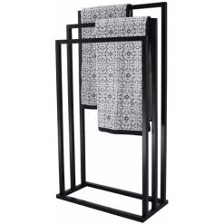 Vale Designs Bathroom Towel Rack Store Matt Black Freestanding 3 Rail Modern