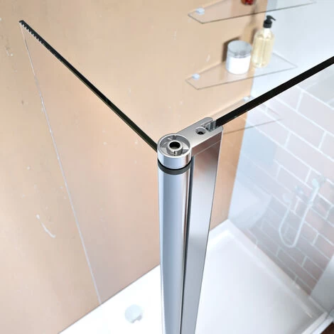 ELEGANT 800mm Frameless Walk In Shower Door Screen With 300mm Flipper Panel 6mm Tempered Glass Shower Enclosure 6 ELEGANT 800mm Frameless Walk In Shower Door Screen With 300mm Flipper Panel 6mm Tempered Glass Shower Enclosure - Image 4