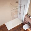 ELEGANT Frameless 760mm Walk In Shower Enclosure 6mm Tempered Glass Shower Door Screen Wet Room 2 ELEGANT Frameless 760mm Walk In Shower Enclosure 6mm Tempered Glass Shower Door Screen Wet Room -Comfort Bathroom Store 52074148 1