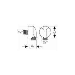 Hansgrohe Fixfit Wall Outlet E Without Non-return Valve (27454000) -Comfort Bathroom Store 52079426 2