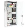 Relaxdays Large Medicine Cabinet, 57 X 27 X 12 Cm, Stainless Steel, Lockable, 4 Shelves, With Frosted Glass Door, Silver 1 Relaxdays Large Medicine Cabinet, 57 X 27 X 12 Cm, Stainless Steel, Lockable, 4 Shelves, With Frosted Glass Door, Silver -Comfort Bathroom Store 52225188 1
