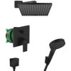 Hansgrohe Vernis Shape All-in-one Shower Set With 230° Head Shower + 2 Jet Hand Shower, Matt Black -Comfort Bathroom Store 52504685 1