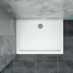 Acezanble New 1200x900x30mm Slimline Rectangle Shower Enclosure Stone Tray Free Waste -Comfort Bathroom Store 53060710 3