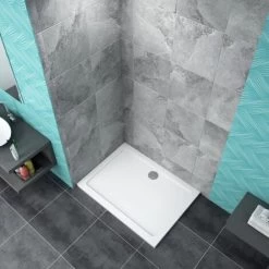 Acezanble New 1200x900x30mm Slimline Rectangle Shower Enclosure Stone Tray Free Waste -Comfort Bathroom Store 53060710 4
