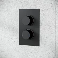 Temel Black Matt Round Concealed Thermostatic Mixer Valve Hand Held Shower Set -Comfort Bathroom Store 53543364 4