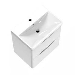 Acezanble 500mm Wall Hung Bathroom Cabinet Vanity Sink Unit With Basin,2 Drawers Gloss White 8 Acezanble 500mm Wall Hung Bathroom Cabinet Vanity Sink Unit With Basin,2 Drawers Gloss White -Comfort Bathroom Store 53613993 3
